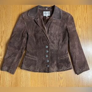 Vintage Scully Suede Leather Brown Fall Blazer Jacket Size 10